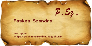 Paskes Szandra névjegykártya